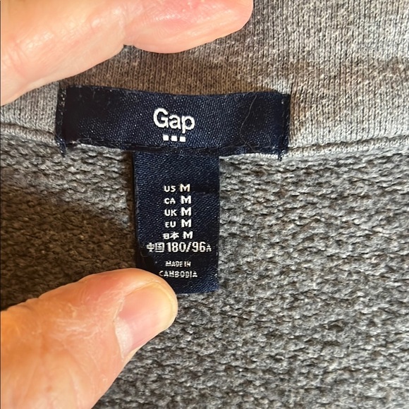 GAP Men’s Gray Long Sleeve Quarter Zip Polo Shirt Size Medium - Picture 7 of 9